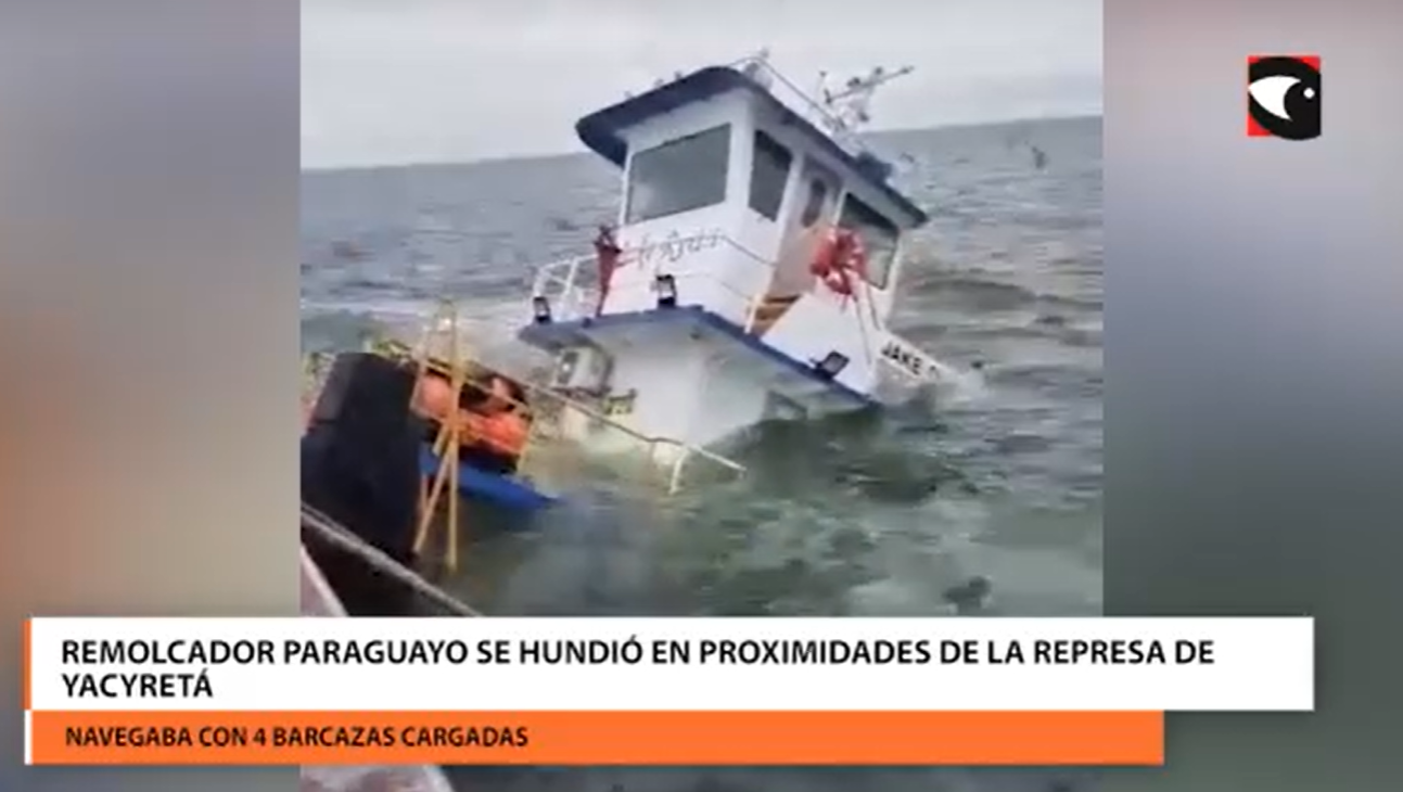 Remolcador paraguayo se hundió en inmediaciones de la Represa Hidroeléctrica Yacyretá