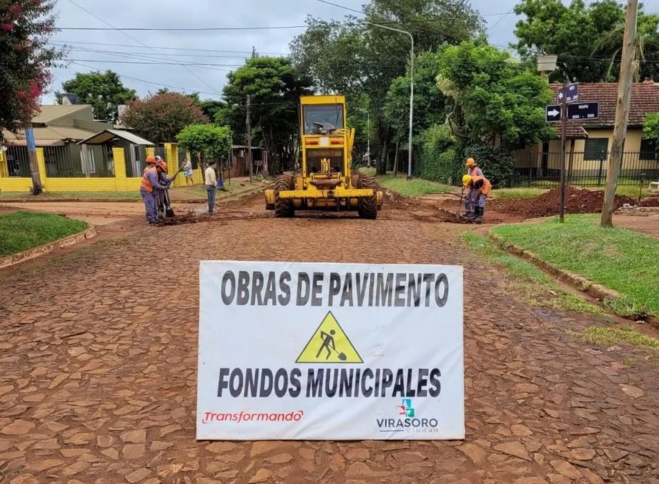 Virasoro: la Municipalidad continúa con obras de pavimentación financiada con recursos propios